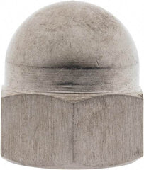 Value Collection - M22x2.5 Metric Coarse, 34mm Width Across Flats, Uncoated, Stainless Steel Acorn Nut - 36mm Overall Height, Austenitic A2, DIN 1587 - Exact Tool & Supply