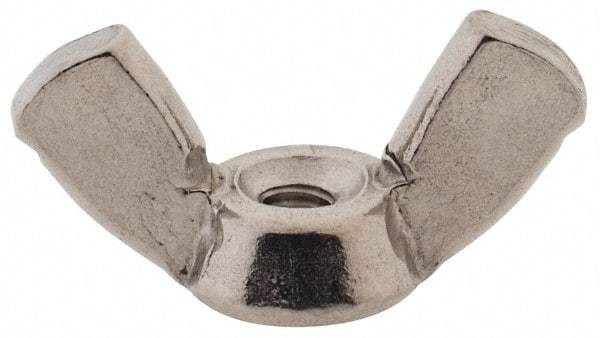 Value Collection - M3x0.50 Metric Coarse, Stainless Steel Standard Wing Nut - Grade 18-8, Austenitic Grade A2, 20mm Wing Span, 10mm Wing Span - Exact Tool & Supply