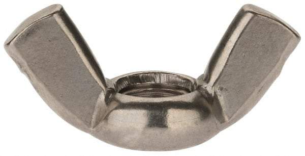 Value Collection - M12x1.75 Metric Coarse, Stainless Steel Standard Wing Nut - Grade 18-8, Austenitic Grade A2, 65mm Wing Span, 33.5mm Wing Span - Exact Tool & Supply