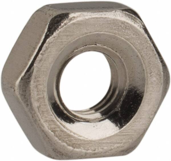 Value Collection - M2.5x0.45 Metric Coarse Stainless Steel Right Hand Hex Nut - 5mm Across Flats, 2mm High, Uncoated - Exact Tool & Supply
