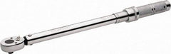 Paramount - 3/8" Drive Micrometer Type Ratchet Head Torque Wrench - 33.9 N/m to 142 N/m Torque, 16-1/2" OAL, 1/2 Ft/Lb Graduation - Exact Tool & Supply