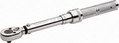 Paramount - 1/4" Drive Micrometer Type Ratchet Head Torque Wrench - 1.7 N/m to 6 N/m Torque, 8" OAL, 1 In/Lb Graduation - Exact Tool & Supply
