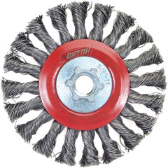 Norton - 4-1/2" OD, 5/8-11 Arbor Hole, Knotted Carbon Wheel Brush - Exact Tool & Supply