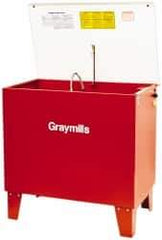 Graymills - Free Standing Solvent-Based Parts Washer - 20 Gal Max Operating Capacity, Steel Tank, 36" (Lid Close)/57" (Lid Open) High x 36" Long x 22" Wide, 115 Input Volts - Exact Tool & Supply