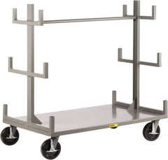 Little Giant - 3,600 Lb Capacity Steel Bar & Pipe Truck - Steel Deck, 36" OAW, 48" Platform Length, Phenolic Casters - Exact Tool & Supply