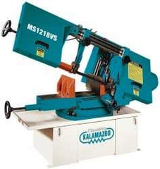 Clausing - 10 x 16" Max Capacity, Semi-Automatic Variable Speed Pulley Horizontal Bandsaw - 80 to 360 SFPM Blade Speed, 230/460 Volts, 45°, 2 hp, 3 Phase - Exact Tool & Supply