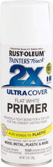 Rust-Oleum - 12 oz White Aerosol Primer - 12 Sq Ft/Gal, Direct to Metal, Quick Drying, Interior/Exterior - Exact Tool & Supply
