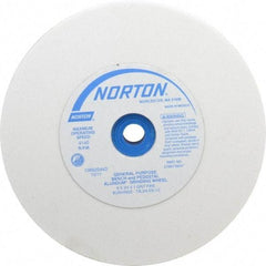Norton - 100 Grit Aluminum Oxide Bench & Pedestal Grinding Wheel - 6" Diam x 1" Hole x 3/4" Thick, 4140 Max RPM, J Hardness, Fine Grade , Vitrified Bond - Exact Tool & Supply