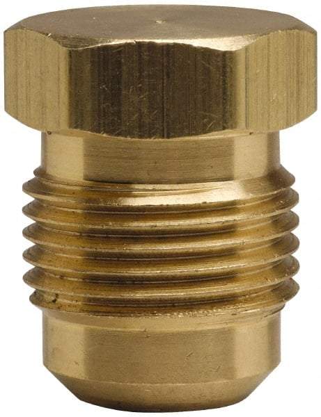 Cerro - 1/2" Tube OD, 45° Brass Flared Tube Plug - 3/4-16 UNF, Flare Ends - Exact Tool & Supply