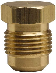 Cerro - 1/2" Tube OD, 45° Brass Flared Tube Plug - 3/4-16 UNF, Flare Ends - Exact Tool & Supply