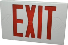 Mule - 1 Face, 2 Watt, White, Polycarbonate, LED, Illuminated Exit Sign - 120/277 VAC, No Battery Backup, Universal Mounted, 12 Inch Long x 1-1/2 Inch Wide x 7-1/2 Inch High - Exact Tool & Supply