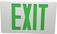 Mule - 1 Face, 5 Watt, White, Polycarbonate, LED, Illuminated Exit Sign - 120/277 VAC, Nickel Cadmium, Universal Mounted, 12 Inch Long x 1-1/2 Inch Wide x 7-1/2 Inch High - Exact Tool & Supply