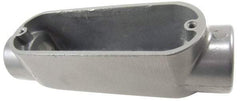 Thomas & Betts - C Body, 2" Trade, IMC, Rigid Aluminum Conduit Body - Oval, 10-3/16" OAL, 69-1/2 cc Capacity, Gray - Exact Tool & Supply