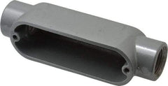 Thomas & Betts - C Body, 1/2" Trade, IMC, Rigid Aluminum Conduit Body - Oval, 4-3/8" OAL, 4.3 cc Capacity, Gray - Exact Tool & Supply