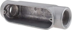 Thomas & Betts - C Body, 1" Trade, IMC, Rigid Aluminum Conduit Body - Oval, 5-15/16" OAL, 11.8 cc Capacity, Gray - Exact Tool & Supply