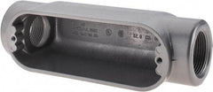 Thomas & Betts - C Body, 1-1/4" Trade, IMC, Rigid Aluminum Conduit Body - Oval, 7-7/8" OAL, 32 cc Capacity, Gray - Exact Tool & Supply