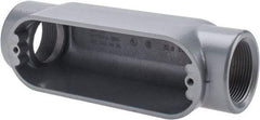 Thomas & Betts - C Body, 1-1/2" Trade, IMC, Rigid Aluminum Conduit Body - Oval, 7-7/8" OAL, 32 cc Capacity, Gray - Exact Tool & Supply