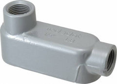 Thomas & Betts - LB Body, 1/2" Trade, IMC, Rigid Aluminum Conduit Body - Oval, 4-9/32" OAL, 4.3 cc Capacity, Gray - Exact Tool & Supply