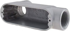 Thomas & Betts - LB Body, 1" Trade, IMC, Rigid Aluminum Conduit Body - Oval, 5-15/16" OAL, 11.8 cc Capacity, Gray - Exact Tool & Supply