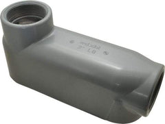 Thomas & Betts - LB Body, 2" Trade, IMC, Rigid Aluminum Conduit Body - Oval, 9-13/16" OAL, 69-1/2 cc Capacity, Gray - Exact Tool & Supply