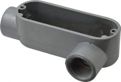 Thomas & Betts - LL Body, 1/2" Trade, IMC, Rigid Aluminum Conduit Body - Oval, 3-1/2" OAL, 4.3 cc Capacity, Gray - Exact Tool & Supply
