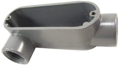 Thomas & Betts - LR Body, 1" Trade, IMC, Rigid Aluminum Conduit Body - Oval, 4-7/8" OAL, 11.8 cc Capacity, Gray - Exact Tool & Supply