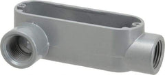 Thomas & Betts - LR Body, 1/2" Trade, IMC, Rigid Aluminum Conduit Body - Oval, 3-1/2" OAL, 4.3 cc Capacity, Gray - Exact Tool & Supply
