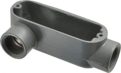Thomas & Betts - LR Body, 3/4" Trade, IMC, Rigid Aluminum Conduit Body - Oval, 4-1/8" OAL, 7.3 cc Capacity, Gray - Exact Tool & Supply