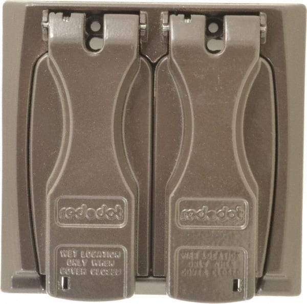 Thomas & Betts - Electrical Outlet Box Zinc Weatherproof Cover - Includes (2) Adapter Plates & Single Receptacle up to 1-9/16" - Exact Tool & Supply