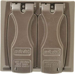 Thomas & Betts - Electrical Outlet Box Zinc Weatherproof Cover - Includes (2) Adapter Plates & Single Receptacle up to 1-9/16" - Exact Tool & Supply