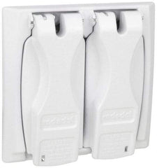Thomas & Betts - Electrical Outlet Box Zinc Weatherproof Cover - Includes (2) Adapter Plates & Single Receptacle up to 1-9/16" - Exact Tool & Supply