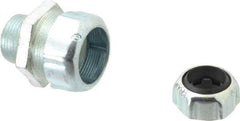 Thomas & Betts - 1.065 to 1.205" Cable Capacity, Liquidtight, Straight Strain Relief Cord Grip - 1 NPT Thread, 2-3/8" Long, Iron - Exact Tool & Supply