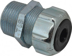 Thomas & Betts - 1/8 to 3/8" Cable Capacity, Liquidtight, Straight Strain Relief Cord Grip - 3/4 NPT Thread, 1-25/32" Long, Steel - Exact Tool & Supply