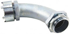 Thomas & Betts - 2-1/2" Trade, Malleable Iron Threaded Angled Liquidtight Conduit Connector - Noninsulated - Exact Tool & Supply