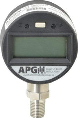 Made in USA - 2-1/2" Dial, 1/4 Thread, 0-100 Scale Range, Pressure Gauge - Lower Connection Mount, Accurate to 0.25% of Scale - Exact Tool & Supply