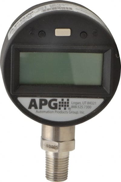 Made in USA - 2-1/2" Dial, 1/4 Thread, 0-5,000 Scale Range, Pressure Gauge - Exact Tool & Supply