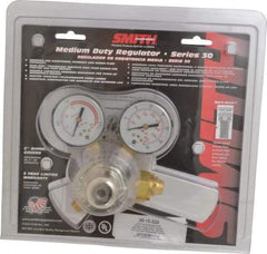 Miller-Smith - 520 CGA Inlet Connection, Female Fitting, 15 Max psi, Acetylene Welding Regulator - 400 Max psi Inlet - Exact Tool & Supply