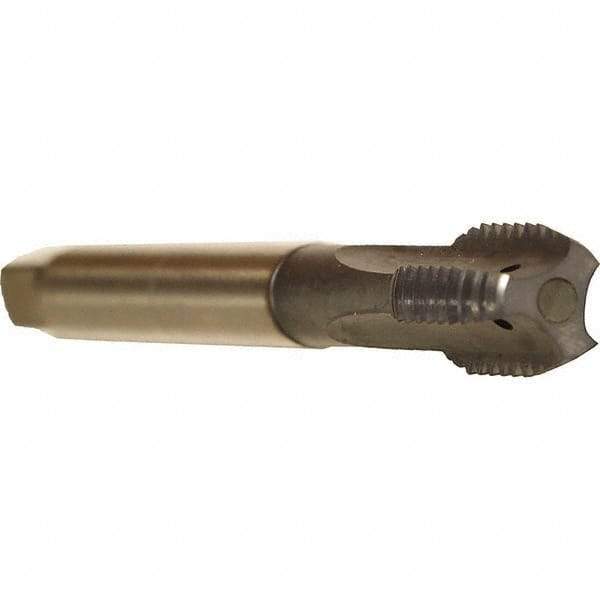 Emuge - 7/16-14 UNC 2BX 3 Flute TiCN Finish Cobalt Straight Flute Machine Tap - Modified Bottoming, Right Hand Thread, 3.937" OAL, 0.866" Thread Length, Oversize, Through Coolant - Exact Tool & Supply