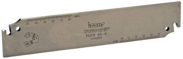Iscar - 1.7717" Blade Height, 0.205" Blade Width, 8.858" OAL, Neutral Cut, Single End Indexable Cut-Off Blade - TGFH Blade, Tang-Grip Series - Exact Tool & Supply