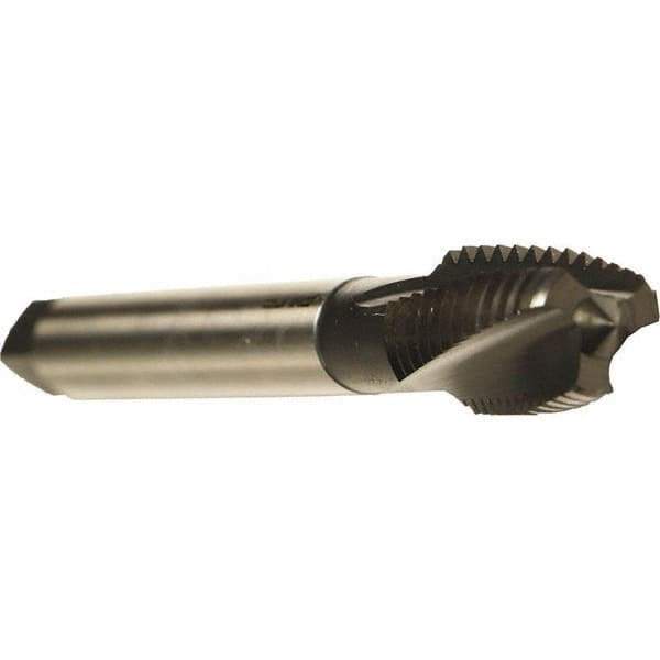 Emuge - 5/8-11 UNC 3 Flute 2BX Plug Spiral Flute Tap - Cobalt, Oxide Finish, 3-13/16" OAL, Left Hand Flute, Right Hand Thread, Series Rekord C - Exact Tool & Supply