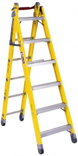 Louisville - 8 Steps, 8' High, Type IAA Rating, Fiberglass Multi-Use Ladder - Exact Tool & Supply
