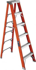 Louisville - 8 Steps, 8' High, Type IAA Rating, Fiberglass Step Ladder - Exact Tool & Supply