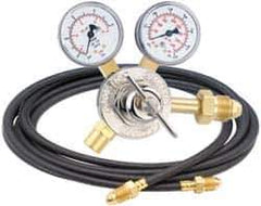 Miller-Smith - 580 CGA Inlet Connection, Female Fitting, Argon Welding Regulator - 5/8-18 RH Internal Thread, Right Hand Rotation - Exact Tool & Supply