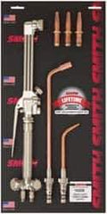 Miller-Smith - 2 Inch Cutting Capacity, 40,125 BTU and HR Max Heating Capacity, 5/64 Inch Welding Capacity, Oxygen and Acetylene Torch Kit - Heavy Duty Combination Torch and Tip Kit - Exact Tool & Supply