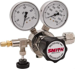 Miller-Smith - 350 CGA Inlet Connection, 150 Max psi, Hydrogen Welding Regulator - Needle Valve with 1/8" Swagelok Tube Fitting Thread - Exact Tool & Supply