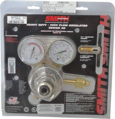 Miller-Smith - 300 CGA Inlet Connection, B L/H Fitting, 15 Max psi, Acetylene Welding Regulator - 9/16-18 Thread, Left Hand Rotation - Exact Tool & Supply