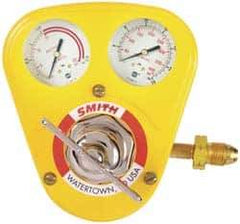 Miller-Smith - 510 CGA Inlet Connection, B L/H Fitting, 15 Max psi, Acetylene Welding Regulator - 9/16-18 Thread, Left Hand Rotation - Exact Tool & Supply