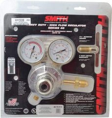 Miller-Smith - 510 CGA Inlet Connection, B L/H Fitting, 15 Max psi, Acetylene Welding Regulator - 9/16-18 Thread, Left Hand Rotation - Exact Tool & Supply
