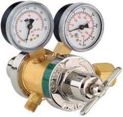 Miller-Smith - 300 CGA Inlet Connection, B Fitting, 15 Max psi, Acetylene Welding Regulator - 9/16-18 L/H Thread, Left Hand Rotation - Exact Tool & Supply