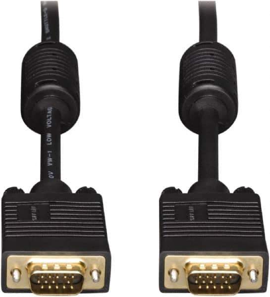 Tripp-Lite - 15' Long, HD15/HD15 Computer Cable - Black, Male x Male - Exact Tool & Supply